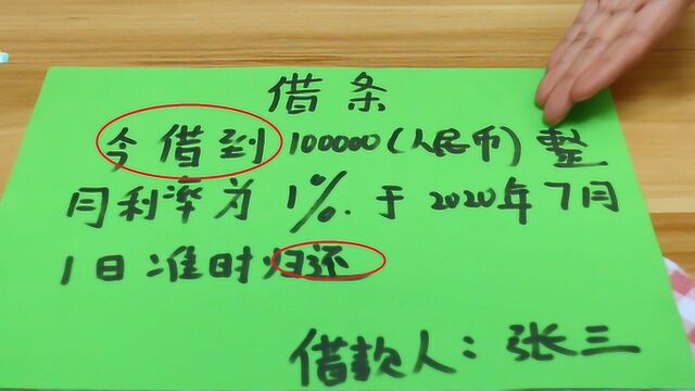 借条上的这几个字必须全写对,否则一分钱要不到,告到法院也没用