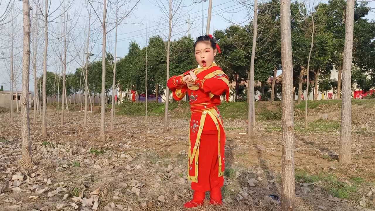 戏曲娃张艺丹学唱河南豫剧花木兰刘大哥讲话理太偏