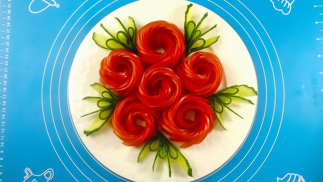 黄瓜西红柿拼盘花样图片