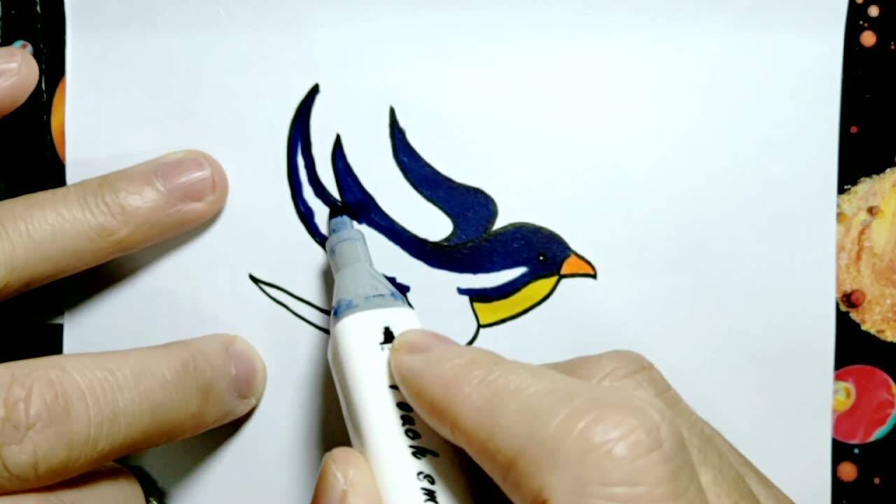 简笔画.雨燕这样画,你学会了吗