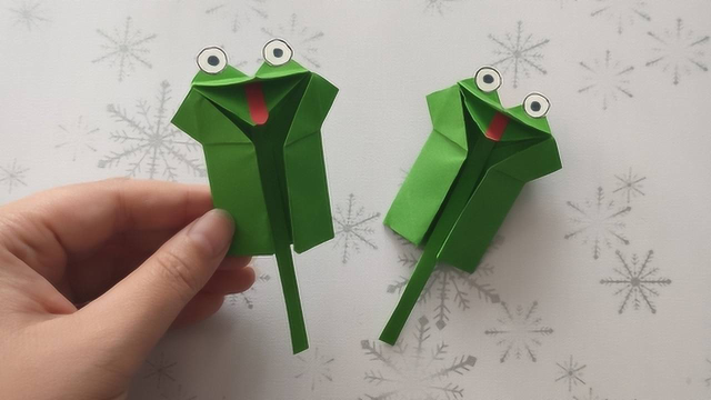 折纸嘴巴会动的青蛙折纸玩具最好的哄娃神器快跟我一起学吧