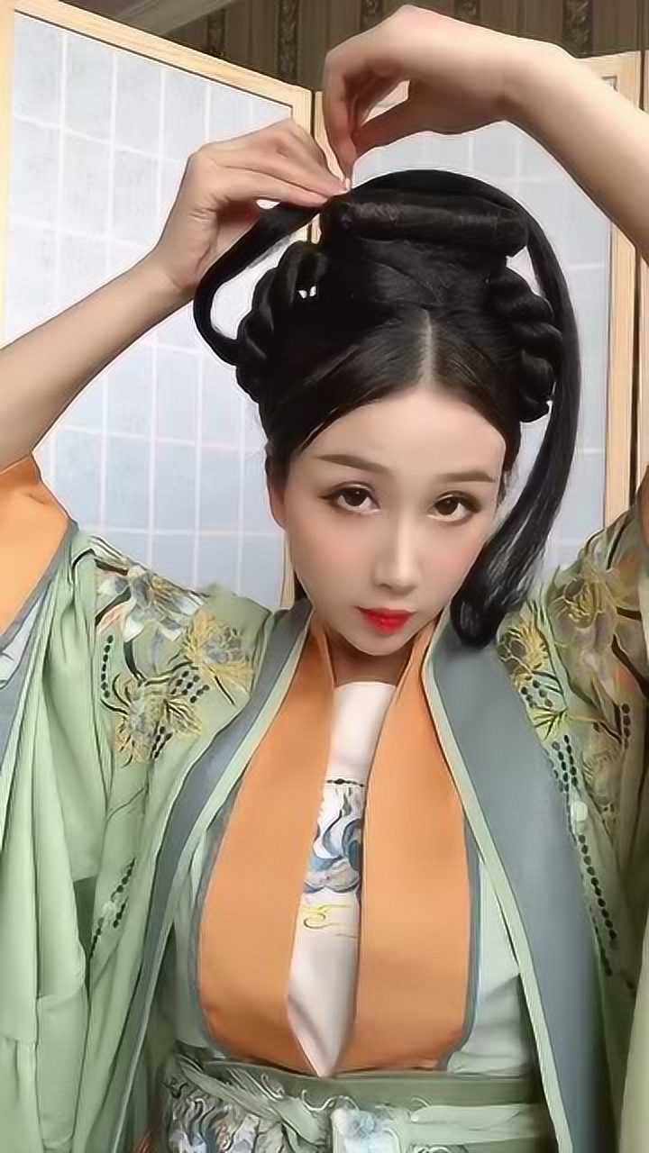汉服发型教程来啦一款适合晋制明制的发型赶快收藏学起来吧
