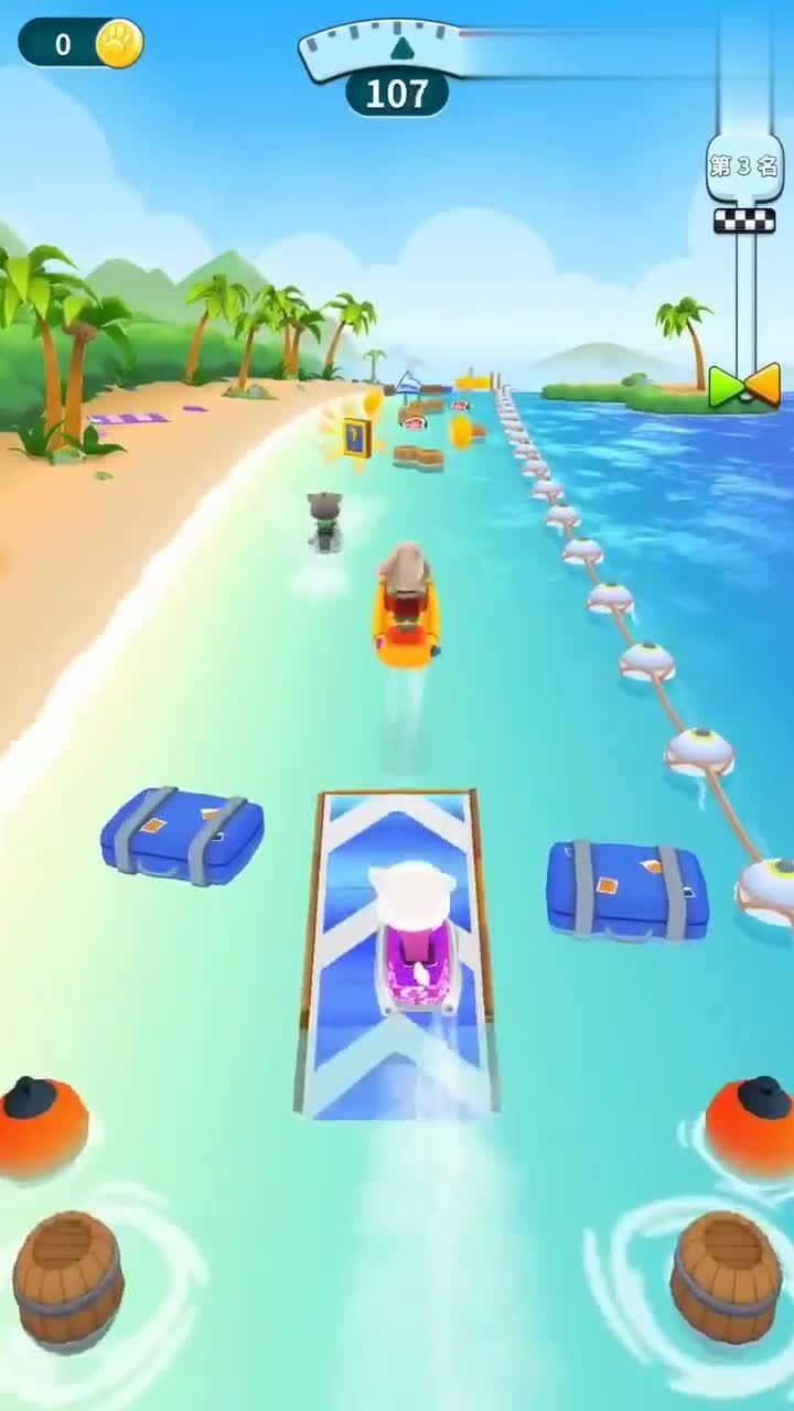 汤姆猫跑酷游戏,安吉拉水上游艇比赛,实力荣获第一名!