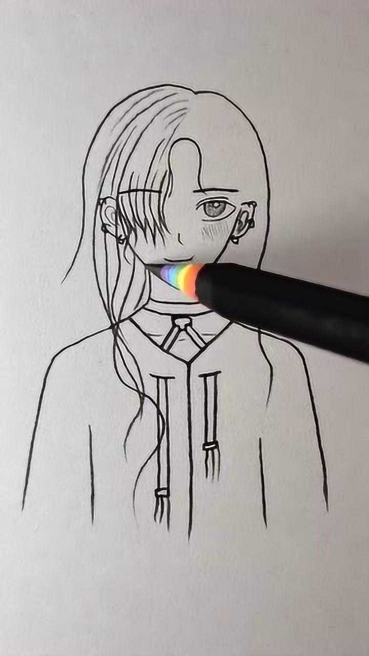 画漂亮的动漫女孩好像有点难画