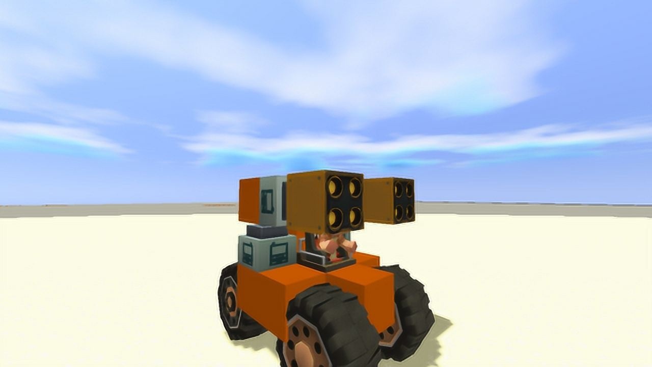 迷你世界变形汽车无敌双筒火箭炮