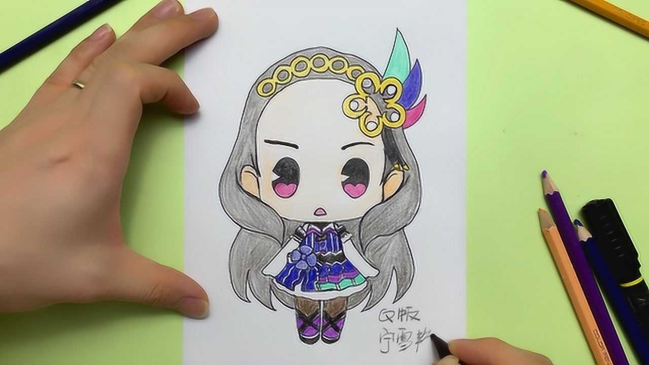 手绘q版菲梦少女宁雪艳这张图画看起来好萌你喜欢吗