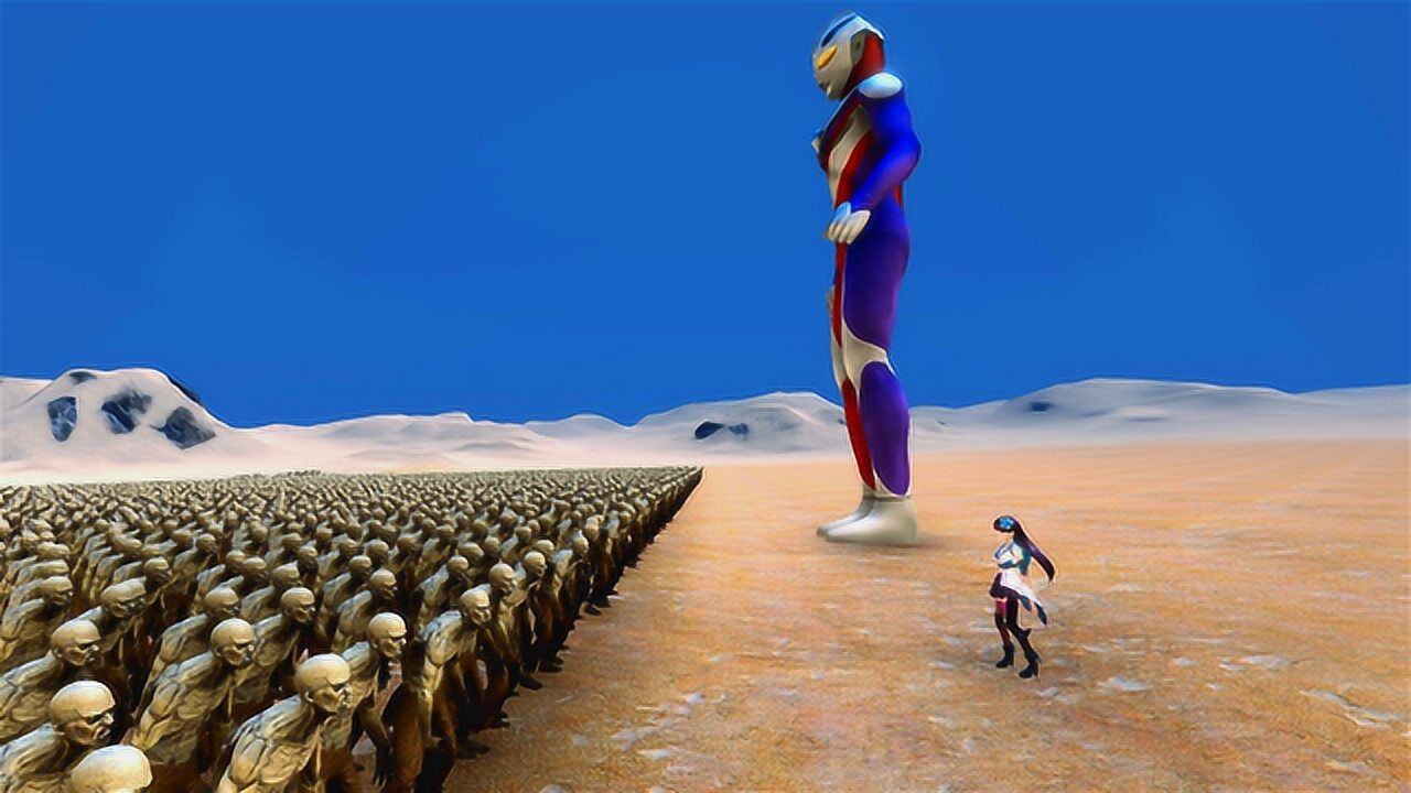 1个美女带着迪迦奥特曼挑战10000丧尸,美女居然把所有丧尸感染了_高清