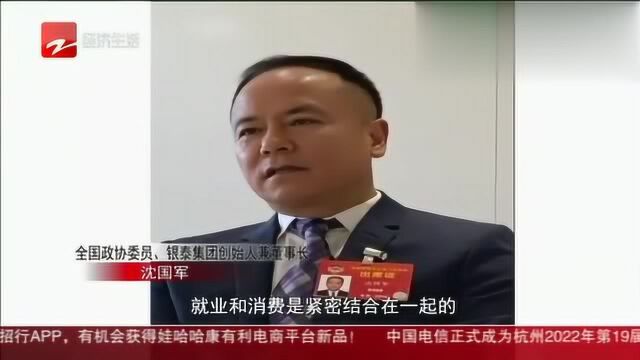 银泰集团创始人兼董事长沈国军:就业与消费之间的关系相辅相成