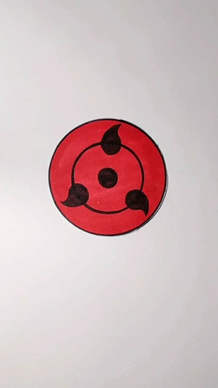 手绘火影忍者单勾玉旋转到三勾玉.