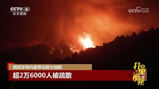 西班牙特内里费岛野火加剧,超2万6000人被疏散