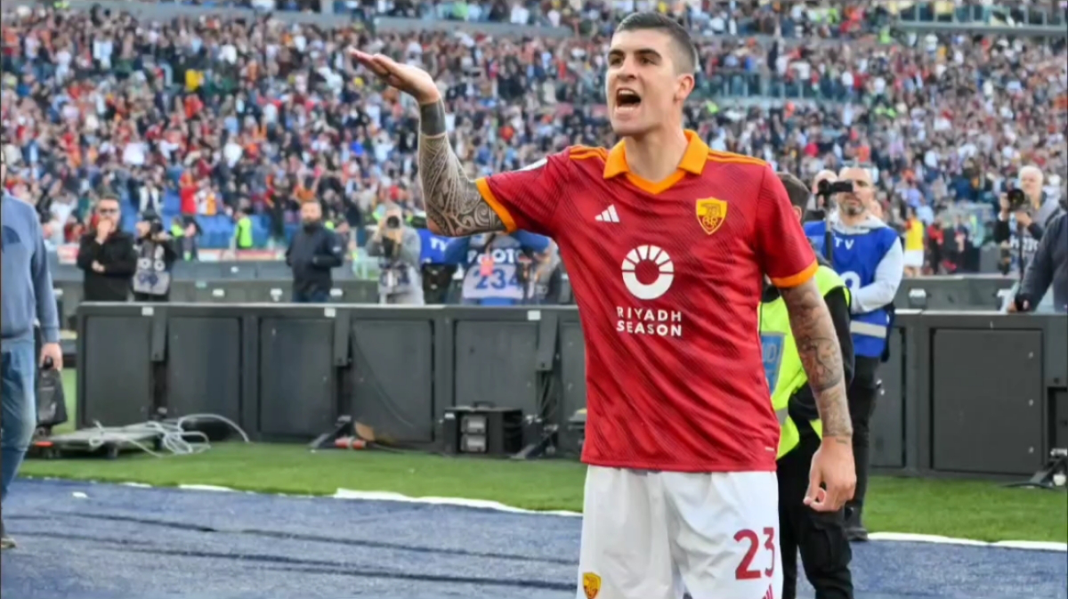 罗马1-0继续冲击欧冠资格:迪巴拉助攻曼奇尼头槌制胜,沙拉维爆射中柱