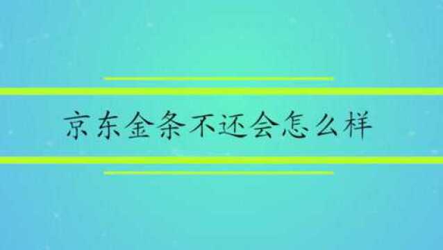 京东金条不还会怎么样