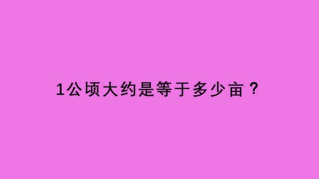 1公顷大约是等于多少亩?