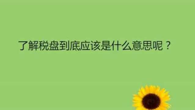 了解税盘到底应该是什么意思呢?