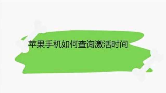 苹果手机如何查询激活时间