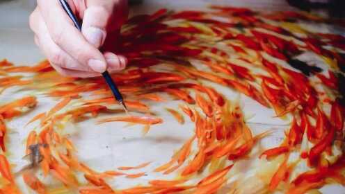 日本画家潜心研究金鱼12年，终于把金鱼画“活”了，这才叫艺术家