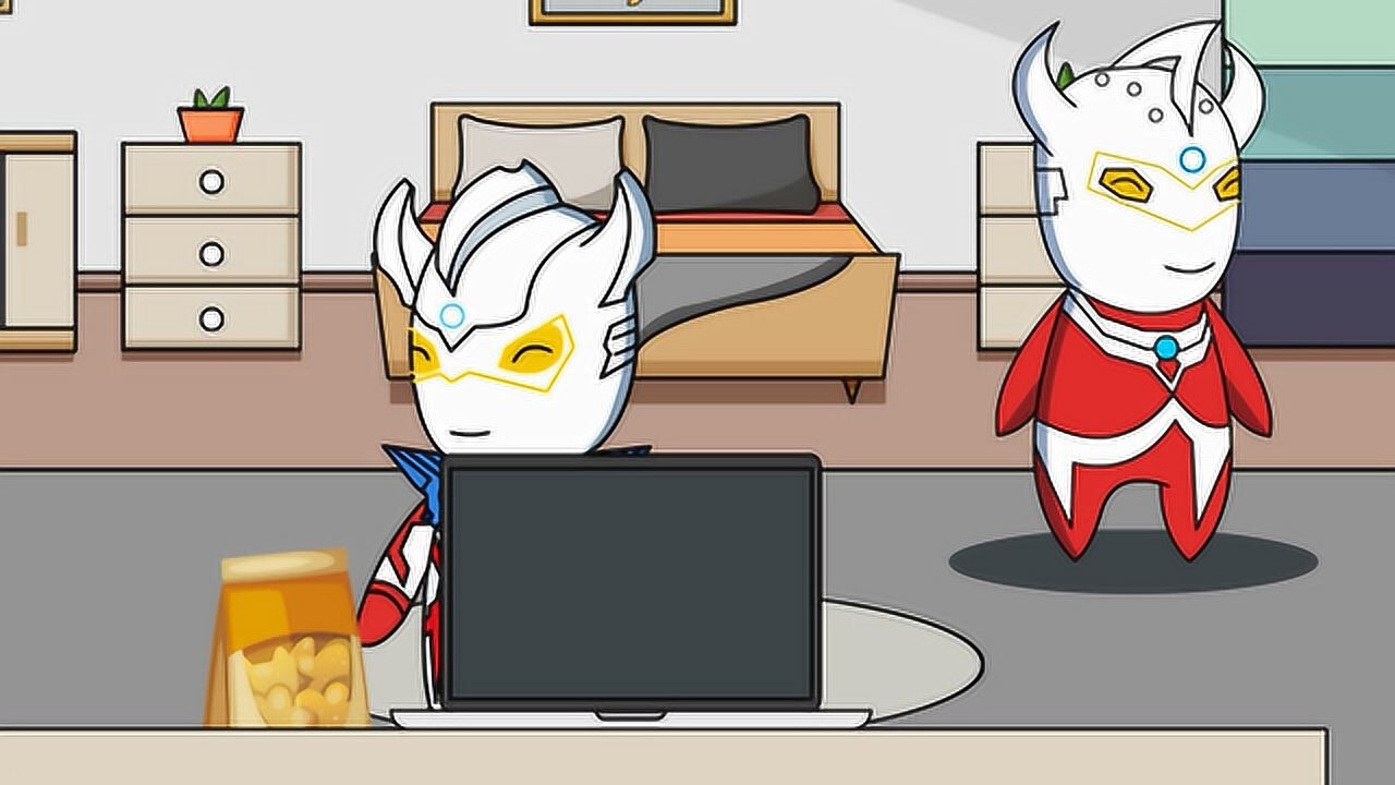 泰迦奥特曼在家上课做小动作却没想到迪迦看的一清二楚