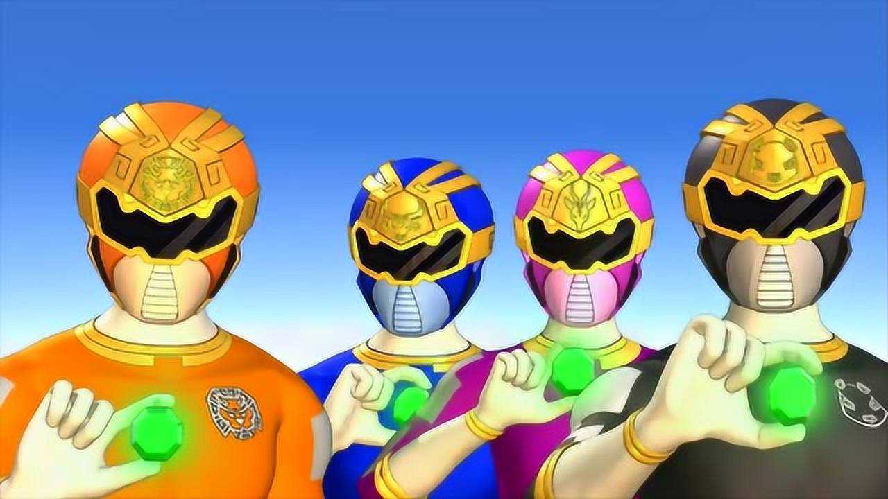 神兽金刚天神地兽战队拿出水晶石和猛犸象产生反应