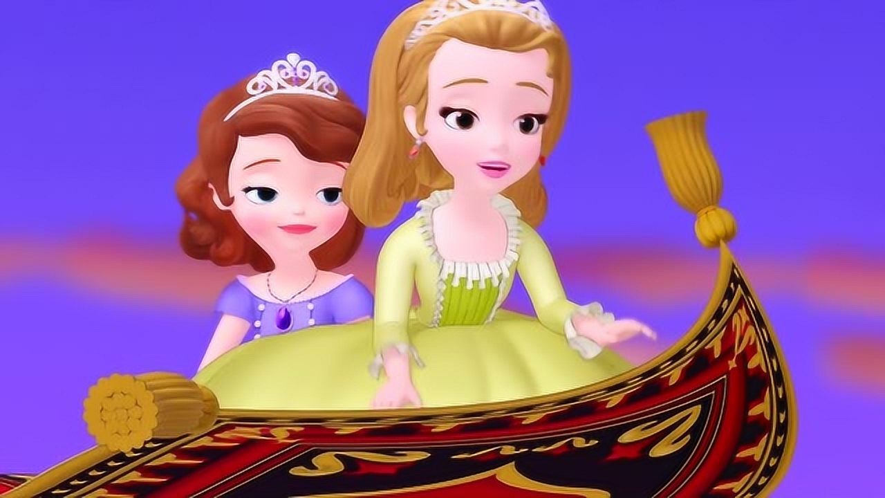 小公主苏菲亚:安柏和苏菲亚坐飞毯好开心,我也想尝试