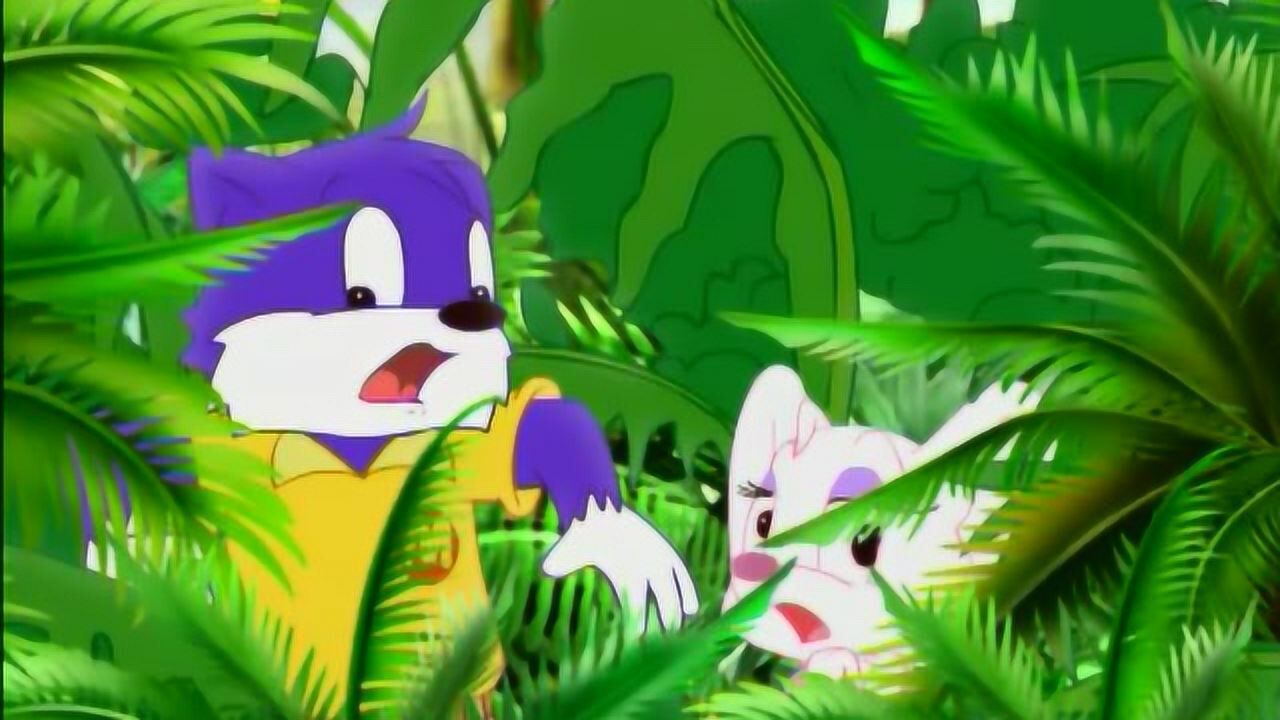 恐龙时代蓝猫和咖喱躲进草丛里不料机器这时候响了