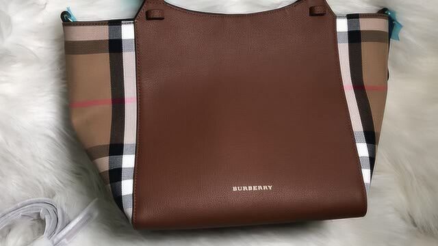 Burberry巴宝莉 经典款战马格纹帆布拼皮手提包分享