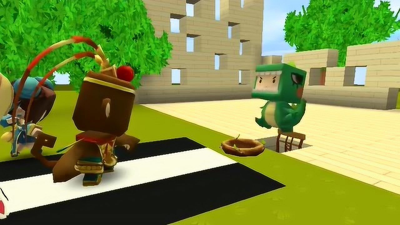 迷你世界半仙召集小弟群殴小伙伴迷斯拉被揍成猪头了