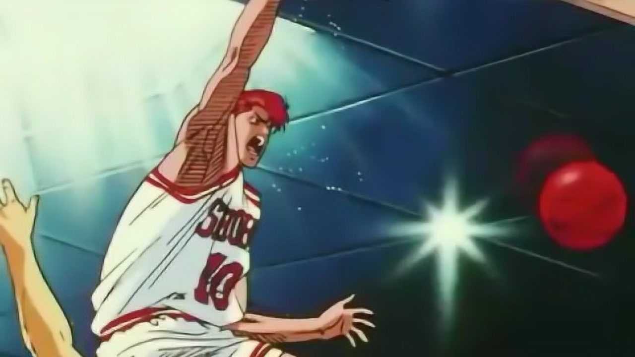 对阵翔阳,可以说是樱木花道的成名之战,一记惊天扣篮让全场观众都记住