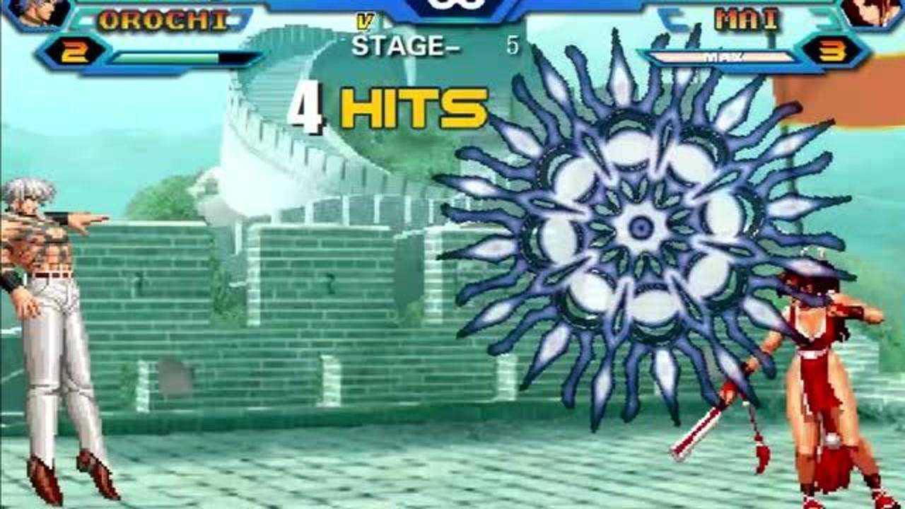 拳皇里大蛇必杀技远程旋转齿轮远程伤害敌人必杀技远近直线光轮