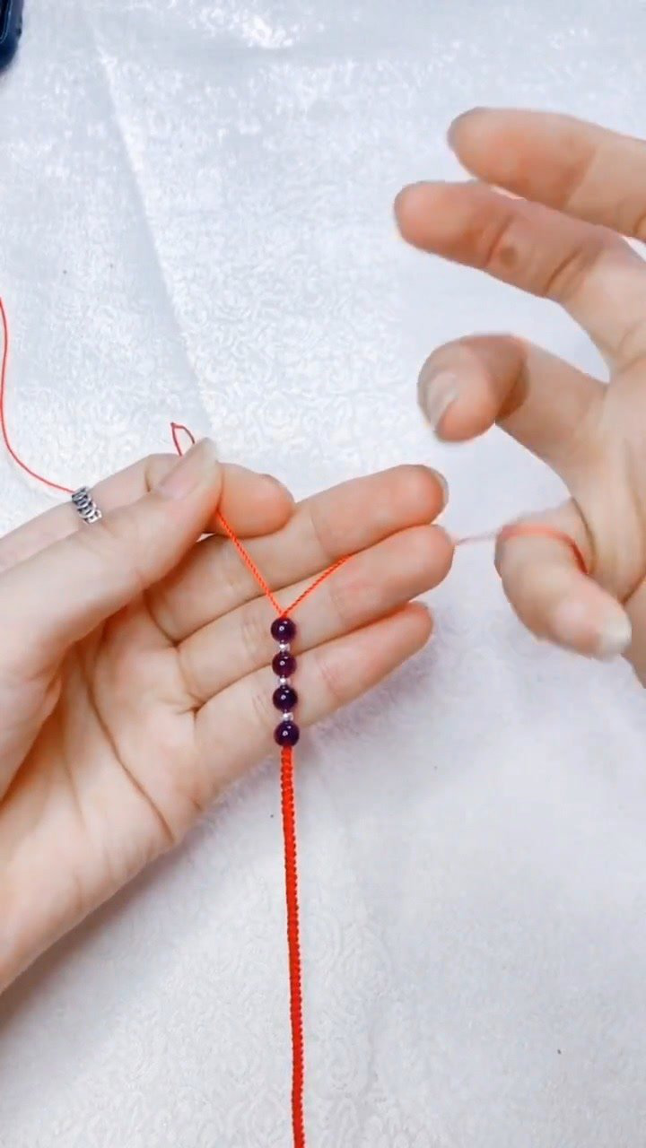 紫水晶脚链编法,零基础教学!
