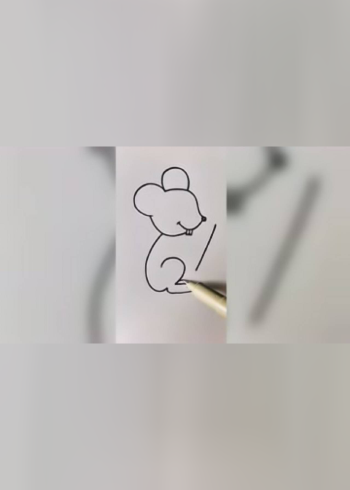 数字123画嗑瓜子的小老鼠简笔画