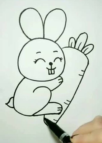 画兔子人物简单图片