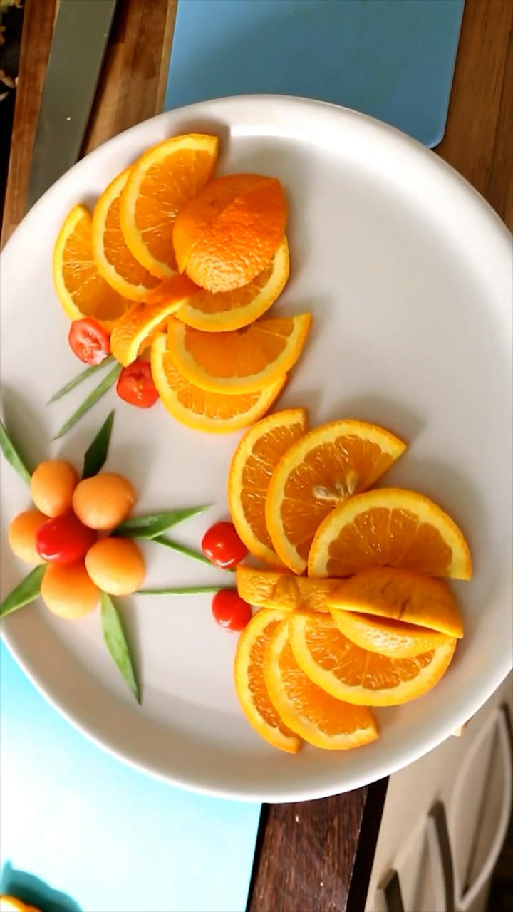 橙子甜瓜水果拼盘教学