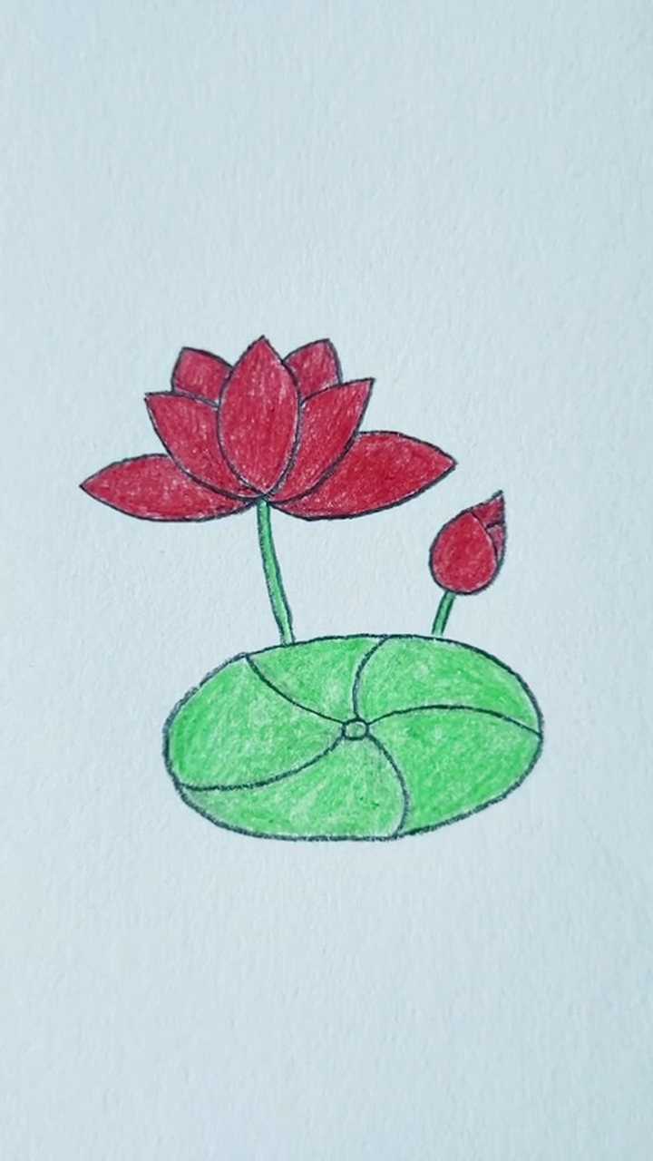 教大家画一个简单的荷花.