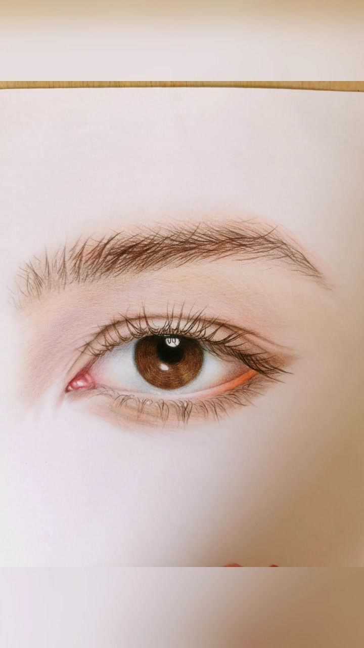 彩铅画眉眼