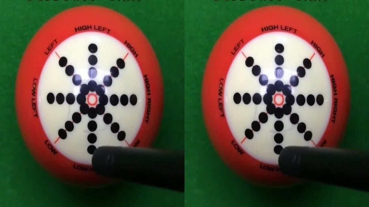 台球低杆最为常见的杆法之一,让母球向后旋转进行走位