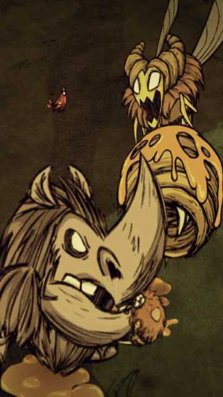 《饥荒》远古犀牛大战蜂后