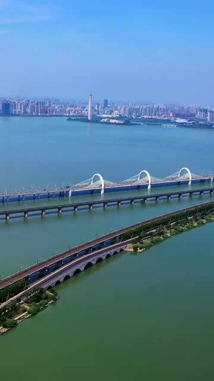 江西九江我的航拍时刻江西跨过八里湖的各种桥