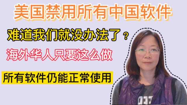 美国禁用中国软件,我们就没办法?海外华人这样做,中国软件照样能使用