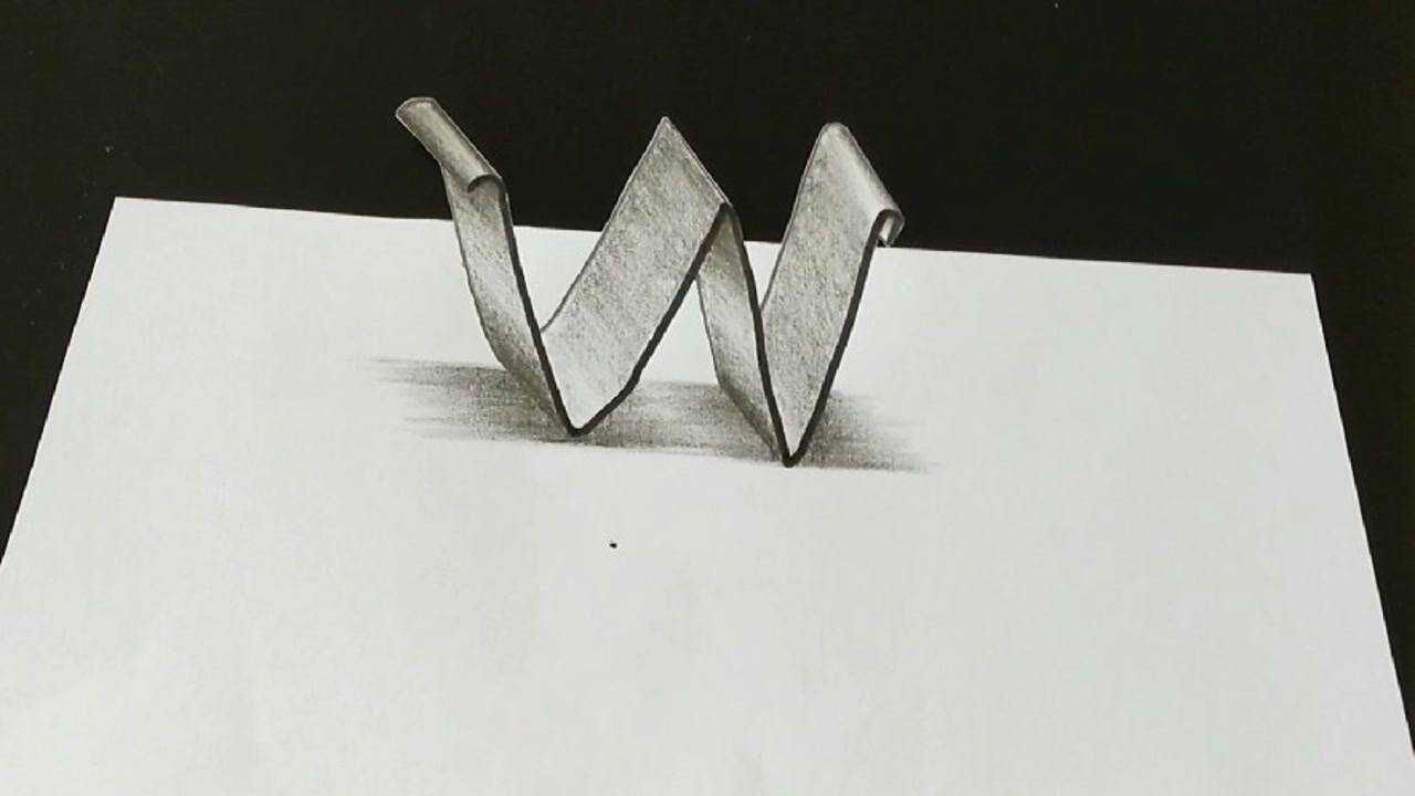 字母w创意立体画,很简单的立体画