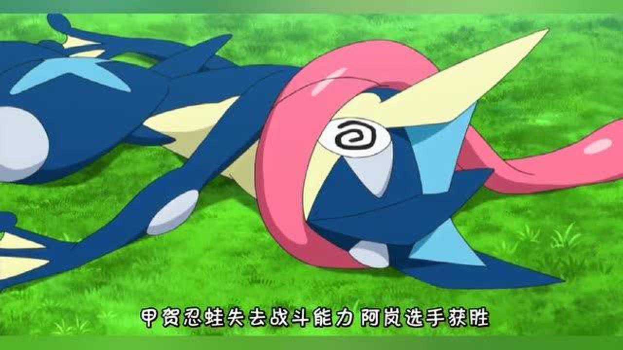 宠物小精灵:两大强者的巅峰之战,甲贺忍蛙还是输给喷火龙,小智获得