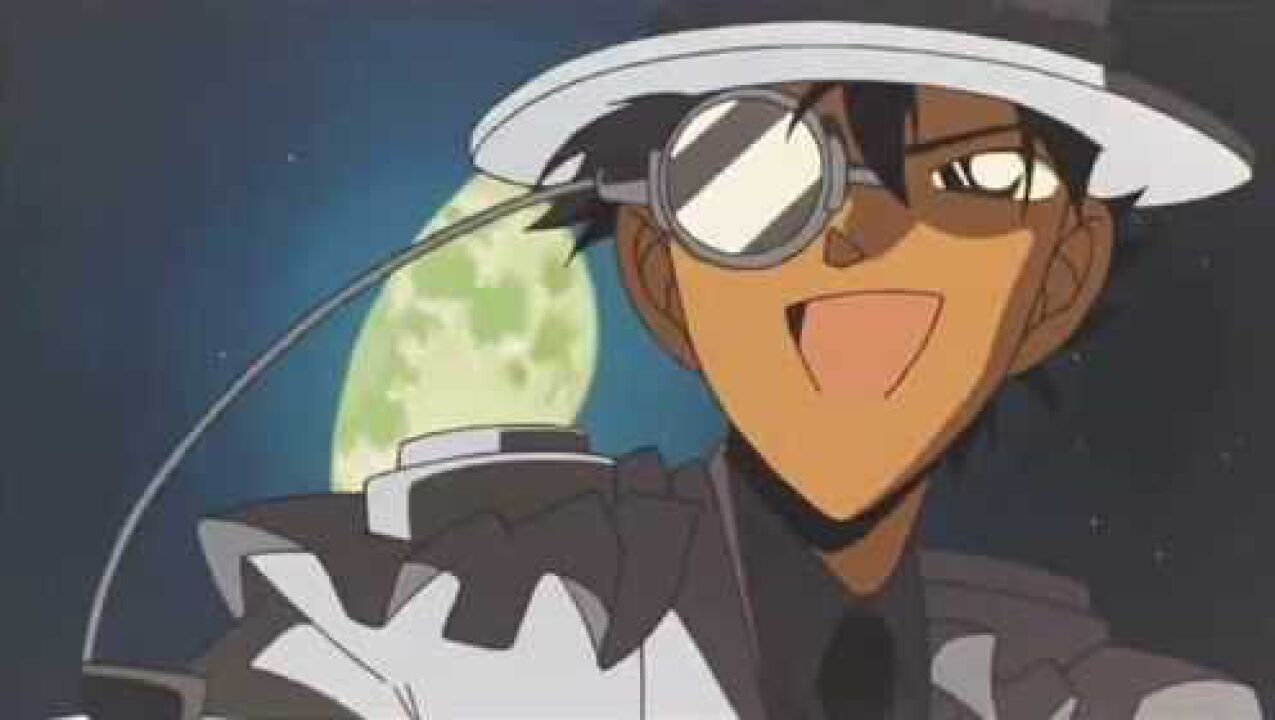 名侦探柯南,怪盗基德的这个邪笑真的是帅炸了!