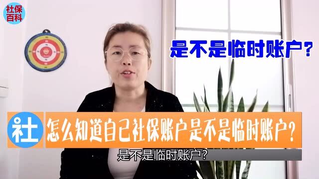 2020年怎么知道自己社保账户,是不是临时账户?