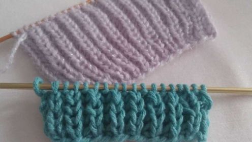 毛线编织教程，简单的平针花纹！