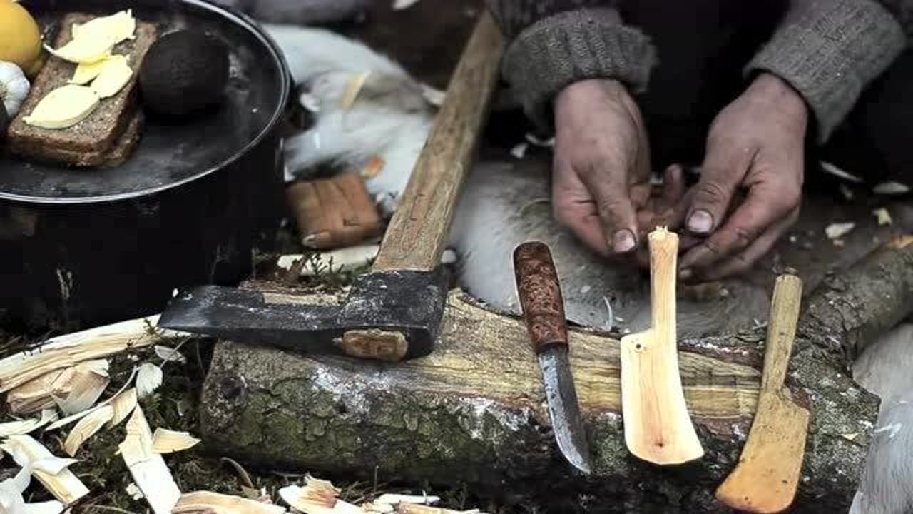 荒野生活:流浪者的木匠手藝,手工製作小木鏟子,實用又漂亮