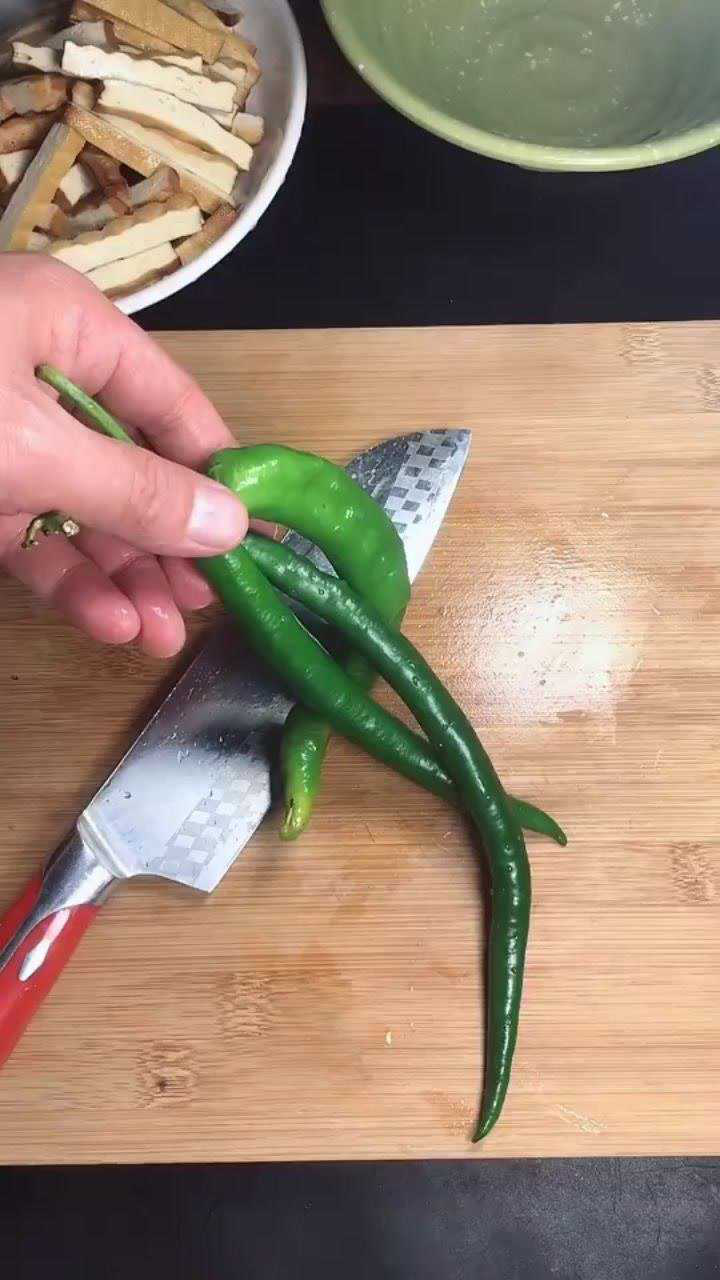 你们是怎么切青椒呢?