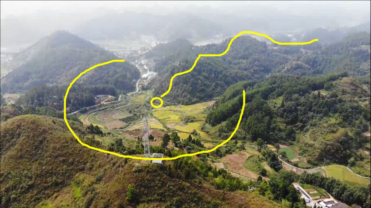 航拍大山宝地藏风聚气的格局一个顶级的风水宝地