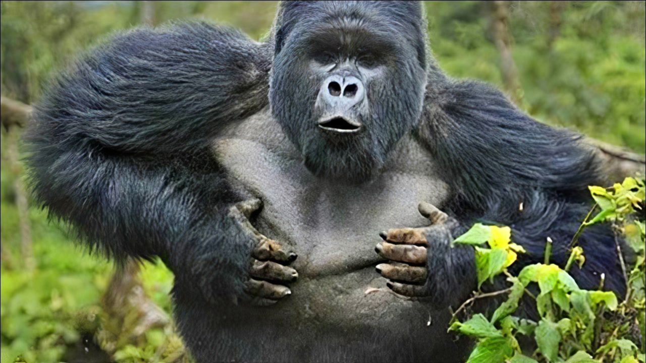 为什么大猩猩总爱对游客捶胸是在展示胸肌吗看完可算明白了