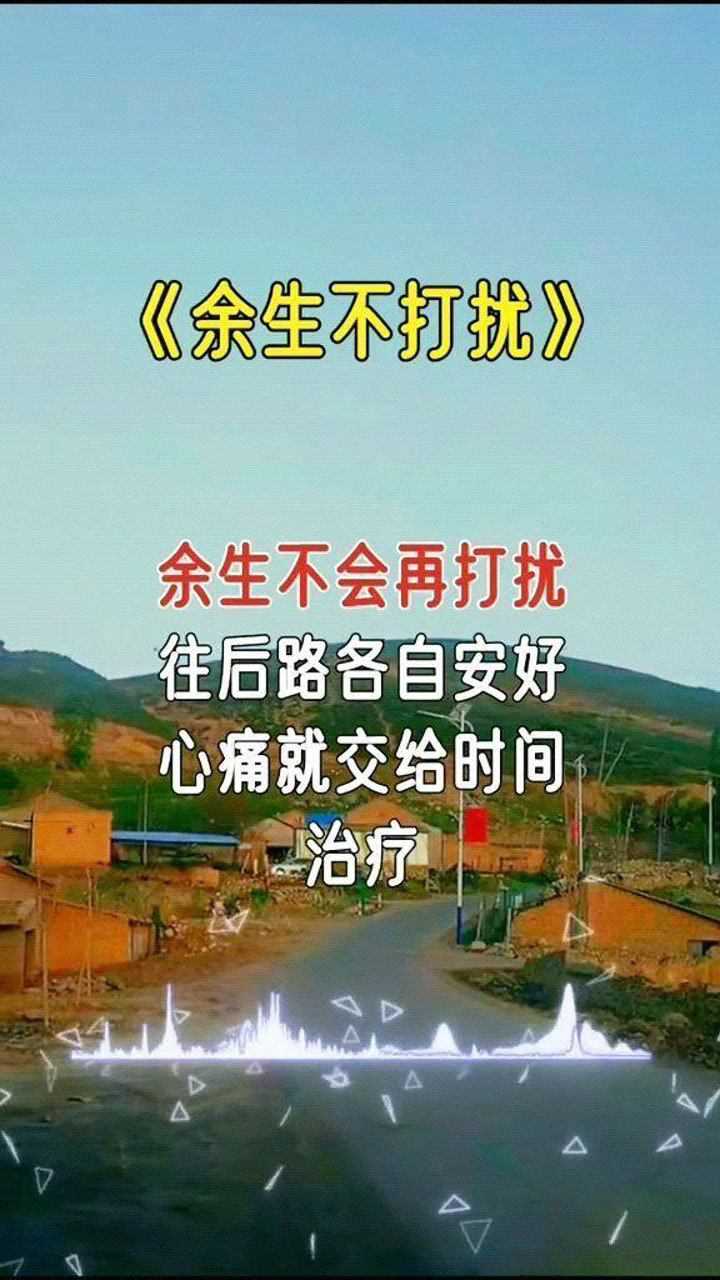 余生不会再打扰往后路各自安好心痛就交给时间治疗