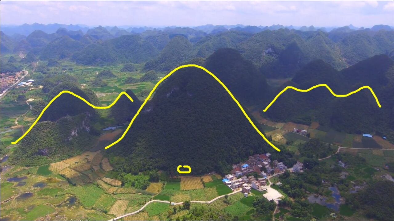 此地大鹏展翅中间一个金星开窝真是少有的风水宝地
