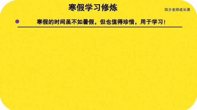 学习能力训练营:寒假学习修炼